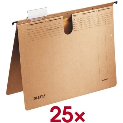 Leitz Verticale Alpha®Hangmap met hechtstrip - 25 Stuks - Natuurbruin