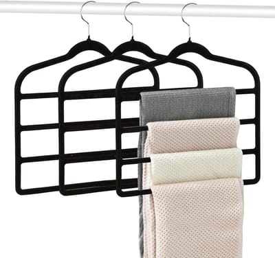 SolidKeus - Set van 3 Ruimtebesparende Kleerhangers van Fluweel
