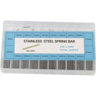 1mm Horlogeband Armband Splitpennen Roestvrij Staal Horlogeonderdelen Assortiment 8‑27mm blue