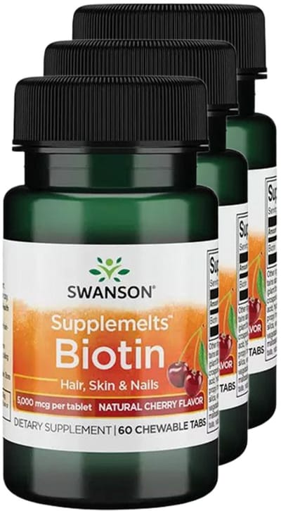 Swanson | Biotin 5000mcg | 60 chewable tablets | 3 stuks | 3 x 60 kauwtabletten
