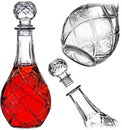 KADAX Decanter voor dranken, stijlvolle whiskykaraf voor mannen, klassieke wijnkaraf met uniek design, whiskyfles als cadeau (0,8 l, 1 stuk)