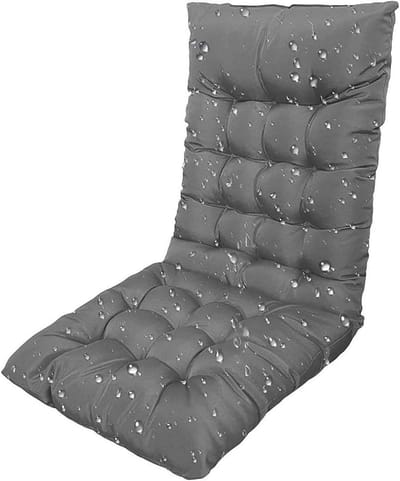 Stoelkussen Hoge Rug - Ligstoel Kussen - Tuin Terras - Waterdicht Materiaal - 110x50x10cm - Grijs