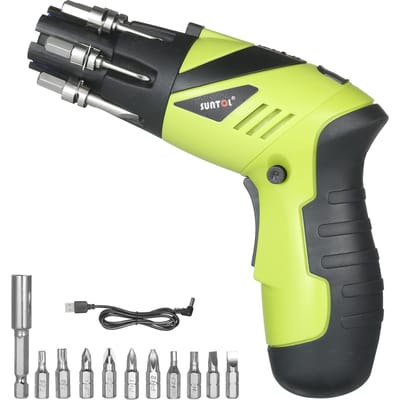 3.6V Oplaadbare Snoerloze Schroevendraaierset 1/4 Inch Aandrijving 6N.m Krachtige Schroevendraaierset met 12Pcs groen