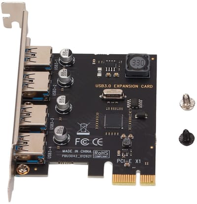 Allecto USB 3.0-kaart - 4 Poorten - Hoge snelheid tot 5 Gbps - Compact formaat - USB-uitbreidingskaart - Geschikt voor PC - Model Elprico962