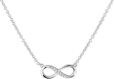collier infinity zirkonia 1,2 mm 41 + 4 cm zilver gerhodineerd