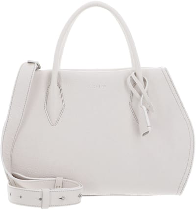 COCCINELLE Leren Schoudertas Handtas Lord Handbag Grained Leather Blanco Crème