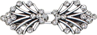 Fako Bijoux® - Vestsluiting Classic - Clip Met Haakje - Vestclip - Vestklem - Springer Strass - Zilverkleurig
