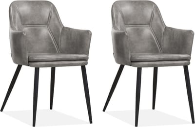MX Sofa - Stoel Venz, kleur Lichtgrijs (set van 2 stoelen)