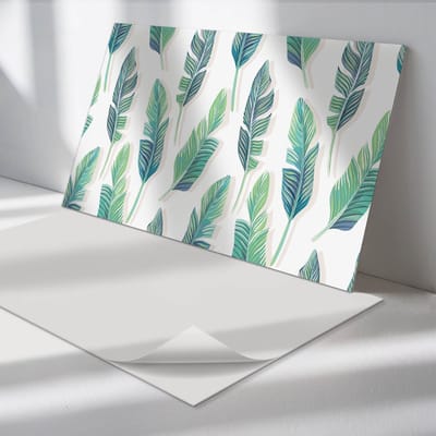 Wallfluent Vinyl Wandpaneel - Bladpatroon Achtergrond PVC Muurpaneel - 100 cm x 50 cm - Groente PVC wandpaneel - 1 stuk - Rechthoekig Wandbekleding Vinyl - Bloemen en planten Wandpaneel - Zelfklevende Wandbekleding - Wandpaneel Keuken en Badkamer