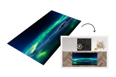 Keukenloper - Loper keuken - Het Noorderlicht boven het meer van Jökulsárlón - 120x60 cm - Keukenloper vinyl