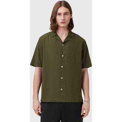 AllSaints Kylo Ss Shirt Kelp Green Taglia: L | Camicie Casual Outlet | Uomo | Verde