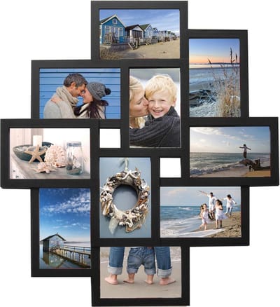 Fotolijst - Henzo - Holiday Gallery - Collagelijst voor 10 foto's - Fotomaat 10x15 cm - Zwart