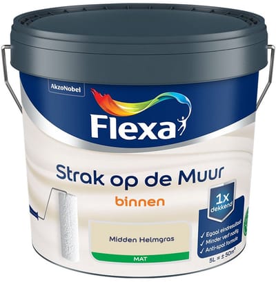 Flexa - Strak Op De Muur Binnen Mat - Midden Helmgras - Mengverf - 5 L