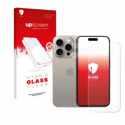 upscreen - Screenprotector voor Apple iPhone 15 Pro (Voor+Camera) - Folie Beschermfolie Beschermglas transparant