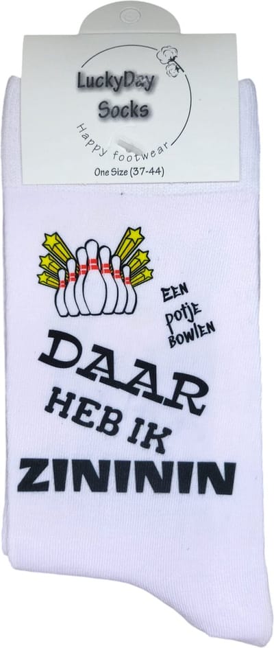 Zininin - Bowlen Sokken - Balletje gooien - Verjaardags cadeau vrouw en man - vrolijke sokken - Valentijns cadeau - Vissersbootje - grappige sokken - leuke dames en heren sokken - moederdag - vaderdag - Sokken waar je vrolijk van wordt - Maat 37-44