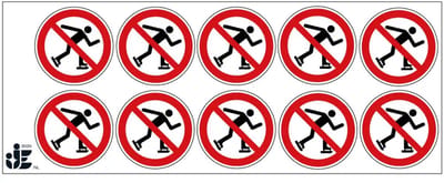 Schaatsen verboden verbodssticker - P079 | 5 cm - 10 stuks per vel