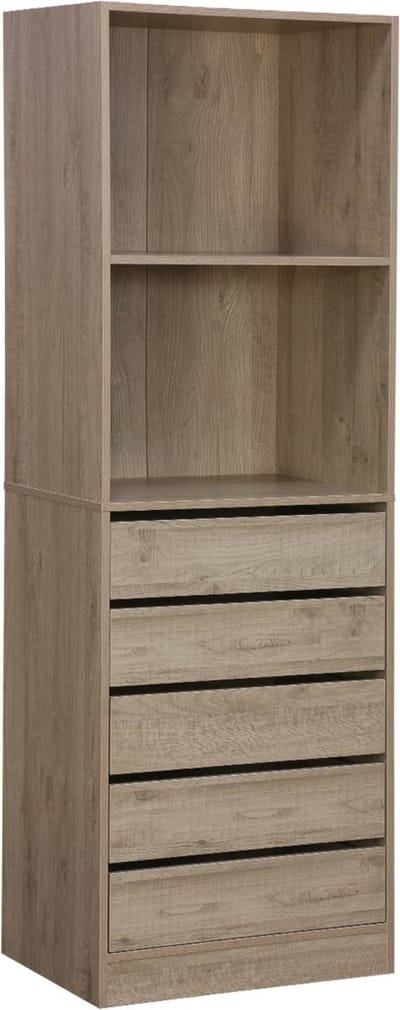 sweeek - Open kledingkast module vakken en 5 lades 60cm - modulo