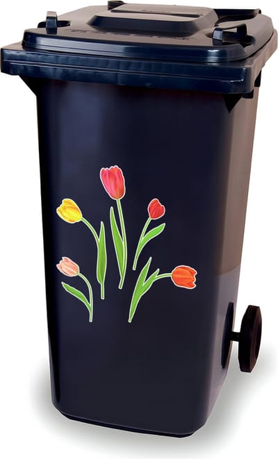 Stickervel - Tulpen - raamsticker - kliko sticker - container sticker - afvalbak stickers - vuilnisbak - CoverArt