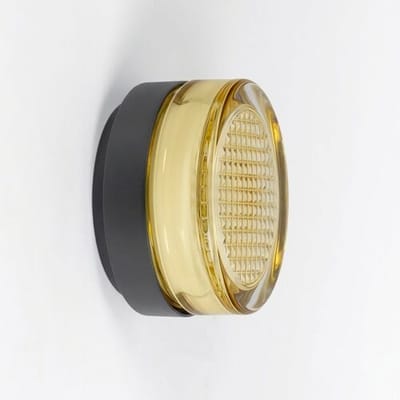 KS Verlichting opbouwspot - Nolan - wandlamp - plafondlamp - zwart - amber - Ø13cm - LED - aluminium - glazen venster