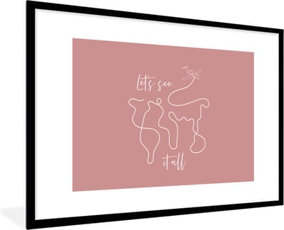 Fotolijst incl. Poster - Spreuken - Quotes - Let's see it all - Vliegtuig - 120x80 cm - Posterlijst