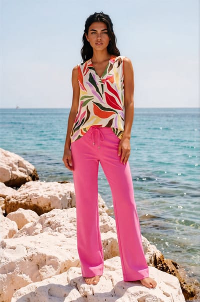 MI PIACE - Travel Broek Straight 202089 Rose - Maat : S