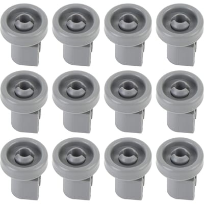 12 PCS Roues de Lave-vaisselle Kit de Roulettes pour Panier Inférieur Haute Résistance Robuste PP Flexible Pièces de Rechange pour Lave-vaisselle gray