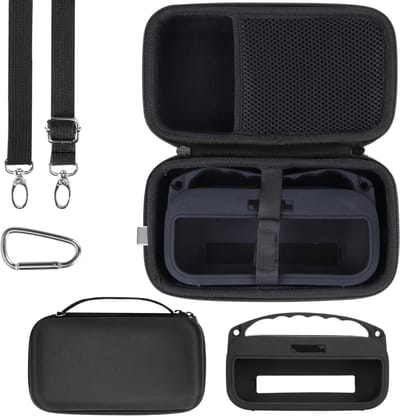 Hard Case en Siliconen Hoes Combo Geschikt voor Bose SoundLink Flex Draagbare Speaker - Zwart, Bescherming, Duurzaam, Stijlvol