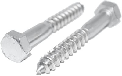 RVS Houtdraadbouten DIN 571 - 8x75mm - 6 Stuks - Zeskant Sleutelbouten voor Houtconstructie
