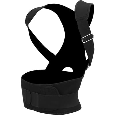 Rug Correctie Tape Band Krachttraining Kyfose Corrector Zitbeugel Zwart M black