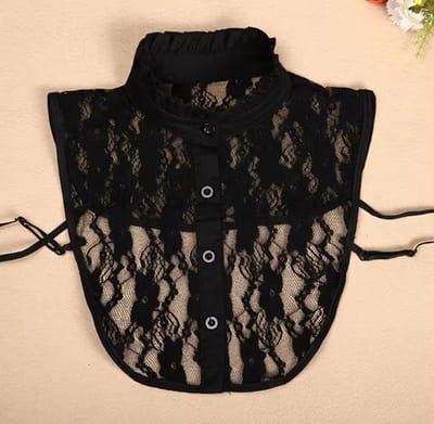 Actie4you® - Losse kraag - Blouse kraagje - Nep los kraagje – Nep Kraagje – Ronde kraag - Zwart doorschijnend