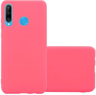 Cadorabo Hoesje geschikt voor Huawei P30 LITE in CANDY ROOD - Beschermhoes gemaakt van flexibel TPU silicone Case Cover