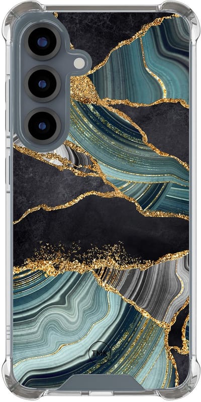 Shockproof hoesje geschikt voor Samsung Galaxy S25 - Marble jade stone - Schokbestendig - Verhoogde randen - TPU case - Extra Sterke Back Cover - Marmer - Transparant, Multi