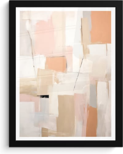 Fotolijst inclusief poster 30x40 cm - Moderne kunst roze - Foto in lijst abstract verf - Houten fotohouder - Kunstwerk aan de muur - Picture frame - Schilderijlijst woonkamer - lijst - Fotoframe - Wc decoratie