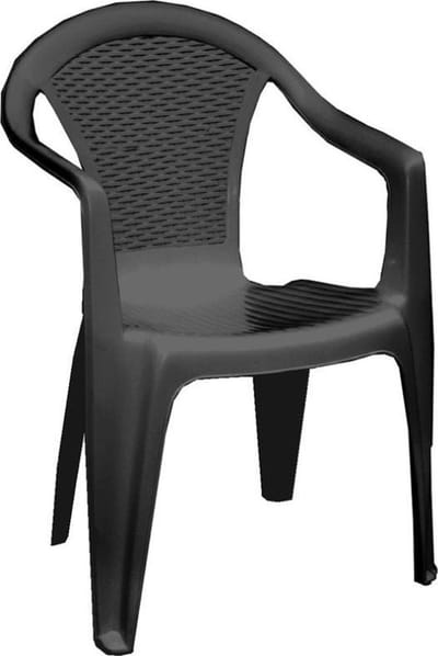 Gerimport tuinstoel Vlieland - antraciet - kunststof - 55 x 54 x 83 cm - bijzet stoelen