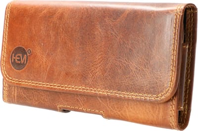 HEM (Rund) Leer Broekriem Hoesje – 149 x 75 x 18 mm – Country Bruin Universeel Broekriem Telefoonhoesje