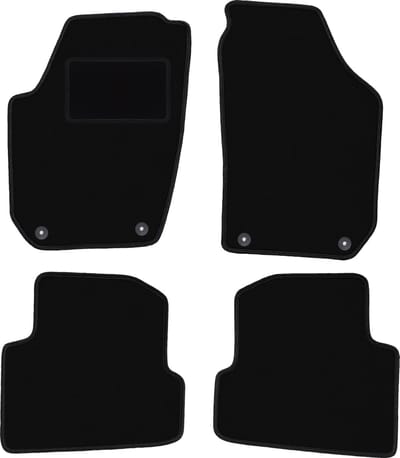 Zwarte veloursmatten voor: Skoda Fabia II hatchback, stationwagen (2007-2014)