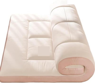 Sojavezel Futon Matras - Vloerbed Gastenmatras - Ruimtebesparend Slapen - Comfortabele Ondersteuning - 90x200 cm - Lichtroze