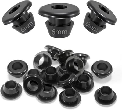Rubberen kabeldoorvoer 6mm - waterdicht zwart rubber - 50 stuks - bescherming voor kabels - ShopVlot