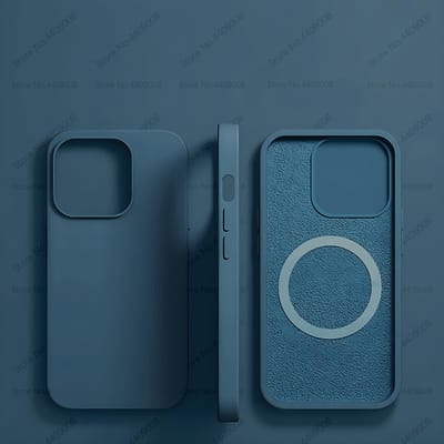 Originele vloeibare siliconen magnetische hoesjes voor APPLE iPhone 11 13 12 14 15 Pro Max 15 Plus voor Magsafe-hoesje draadloze oplaadhoes For iPhone 15 ProMax blauw