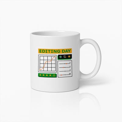 Grappige “Editing Day” Mok 330ml – Perfecte Koffiebeker voor Video Editors, Fotografen & Creatieve Mensen, Leuk Cadeau Idee
