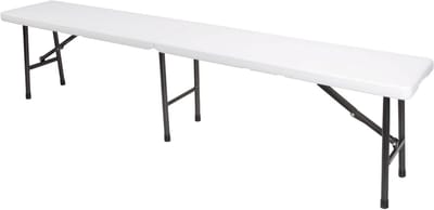 Klapbank met handvat - Opvouwbare zitbank Tuinbank - Buitenactiviteiten organiseren - Weerbestendige constructie - 180 cm - Wit