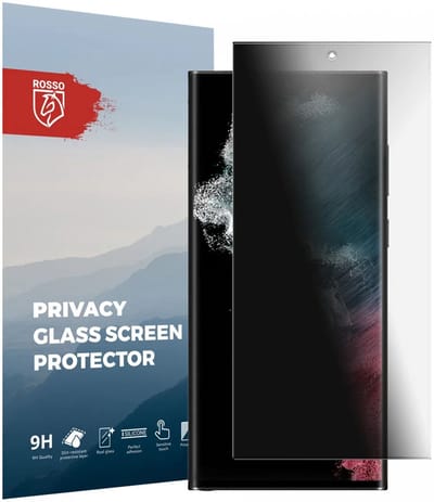 Rosso Privacy Screen Protector Geschikt voor de Samsung Galaxy S22 Ultra - 9H Gehard Glas - Case Friendly Tempered Glass - Eenvoudige Installatie