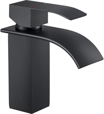 CECIPA Max Fonteinkraan - Watervalkraan - Wastafelkraan - Voor Moderne Badkamer - RVS - Zwart