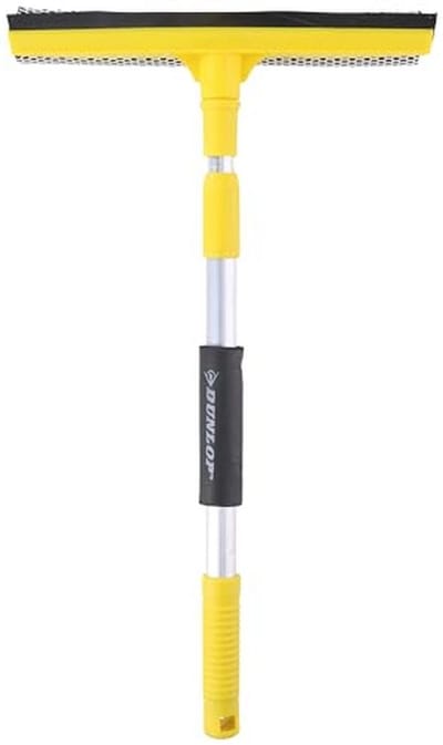 Telescopische raamdouche met handvat - 43-68 cm - trekker/spons - geel