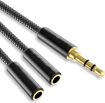 Audio Splitter - Samen Muziek Luisteren - Y-Splitter - Aux (Male) naar 2x Aux (Female)