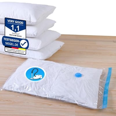Vacuümzakkenset voor Kleding - 6-delige Compressiezakken (80x100 cm) voor Reizen, Opslag en Verhuizing