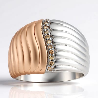 Cavill - Elegante Zilveren Ring 925 Sterling Zilver - 11 I1 Argyle Rose de France Diamanten 0,055 ct - Ronde Briljant - Luxe Dames Sieraad