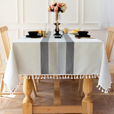 Famanu - Linnen tafelkleed met zacht patroon, modern en decoratief