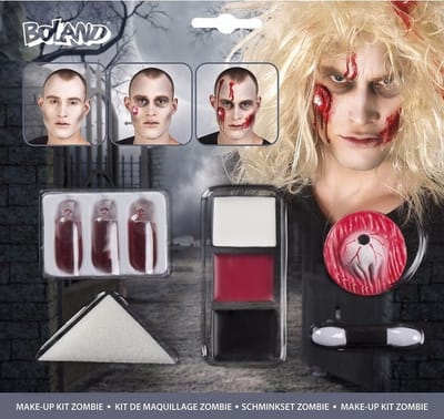 Zombie Halloween schmink set met bloed capsules - met accessoires - kind en volwassenen