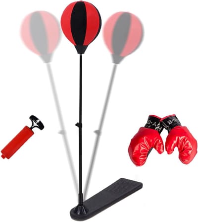 Kinder Bokszak - Staande Bal - Actieve Spelletjes - In Hoogte Verstelbaar - Tot 106 cm - Rood